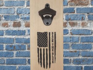 Bottle Opener - Back The Blue - Maple