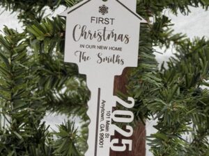 Personalized First Christmas House Key Ornament