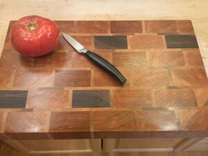 Cherry and Maple Brick Cutting Board with Walnut